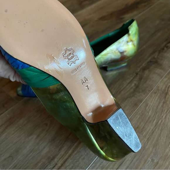 Vintage Versani multi green flats loafers NEW Sz 7 - Picture 4 of 8